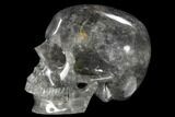 Carved, Grey Smoky Quartz Crystal Skull #116428-3